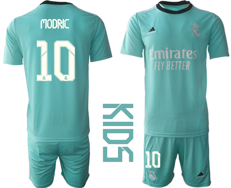 Youth 2021-2022 Club Real Madrid Second away blue #10 Soccer Jersey->youth soccer jersey->Youth Jersey